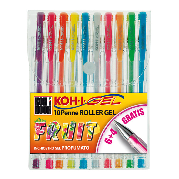 KOH.I.NOOR - NAGP10F - Roller gel colorati - colori fruit - Koh I Noor - astuccio 10 roller
