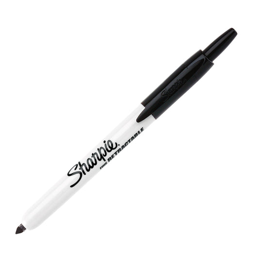 SHARPIE - S0810840 - Marcatore permanente fine RT a scatto - punta conica fine 1,0mm - nero - Sharpie