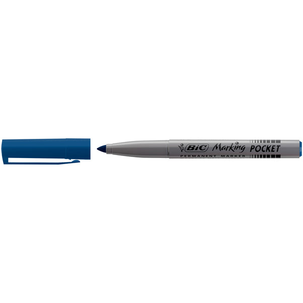 BIC - 820901 - Marcatori permanente Marking a base d'alcool - punta pocket tonda 1,10mm - blu - Bic - conf. 12 pezzi