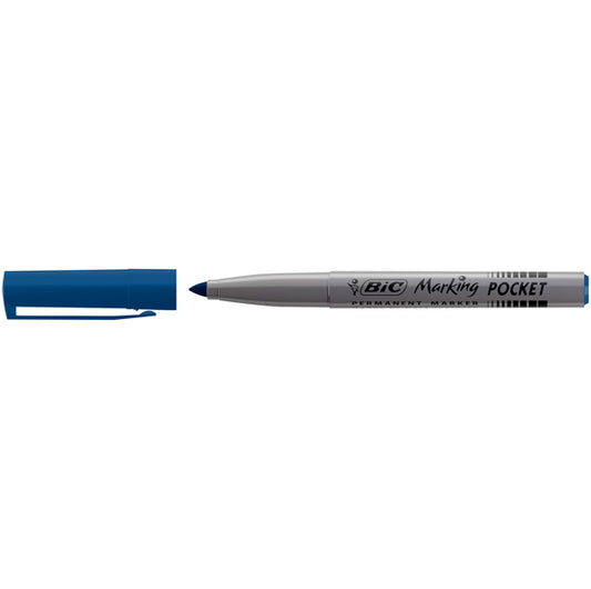 BIC - 820901 - Marcatori permanente Marking a base d'alcool - punta pocket tonda 1,10mm - blu - Bic - conf. 12 pezzi