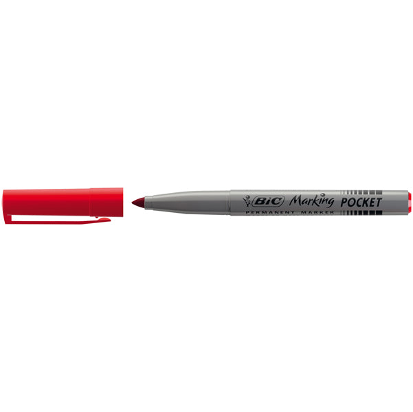 BIC - 820900 - Marcatori permanente Marking a base d'alcool - punta pocket tonda 1,10mm - rosso - Bic - conf. 12 pezzi