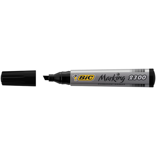 BIC - 820926 - Marcatori permanente Marking a base d'alcool - punta scalpello  3,70-5,50mm - nero - Bic - conf. 12 pezzi