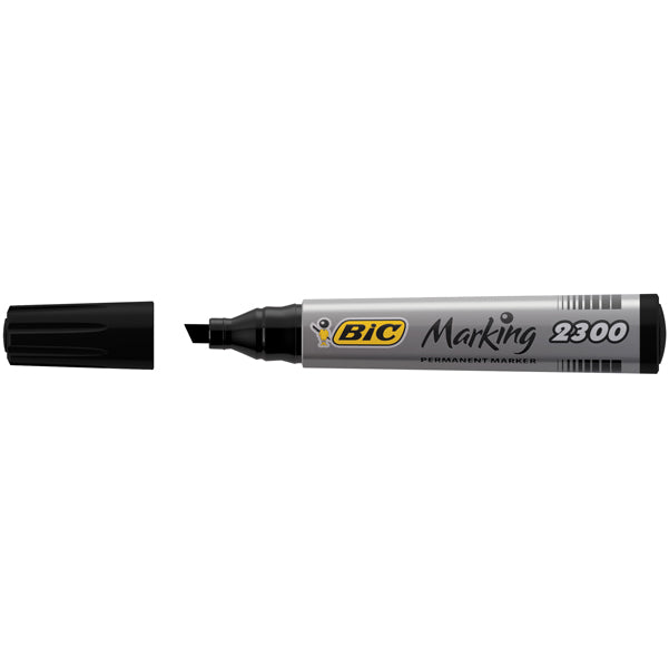 BIC - 820926 - Marcatori permanente Marking a base d'alcool - punta scalpello  3,70-5,50mm - nero - Bic - conf. 12 pezzi