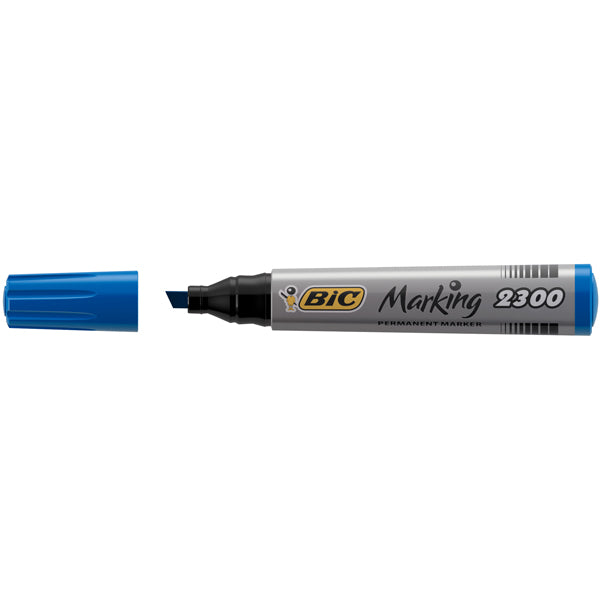 BIC - 820925 - Marcatori permanente Marking a base d'alcool - punta scalpello da 3,70-5,50mm - blu - Bic - conf. 12 pezzi