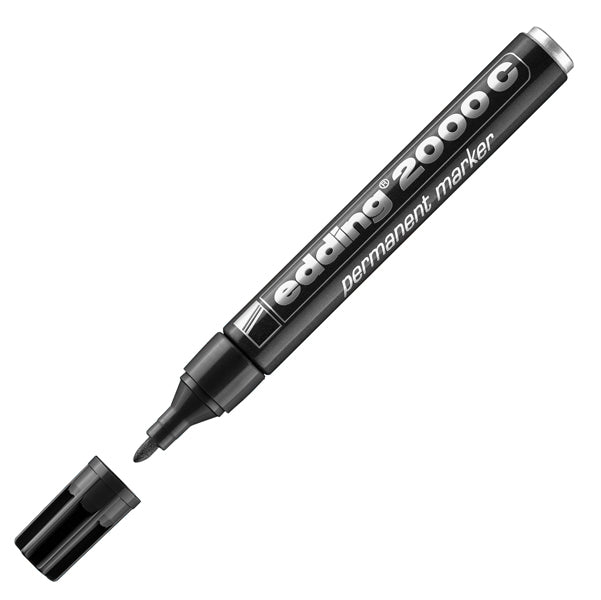 EDDING - E-2000C 001 - Marcatore permanente 2000C - punta tonda da 1,50mm a 3,00mm - nero  - Edding