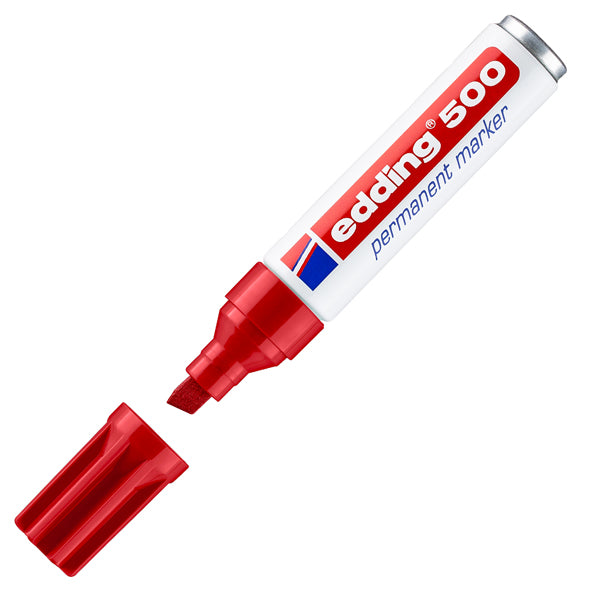 EDDING - E-500 002 - Marcatore permanente Edding 500 - punta da 2,00-7,00mm - rosso - Edding