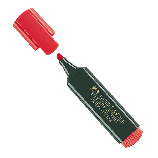 FABER-CASTELL - 154821 - Evidenziatore Textliner 48 -  punta di 3 differenti larghezze: 5,0-3,0-1,0mm - rosso - Faber Castell