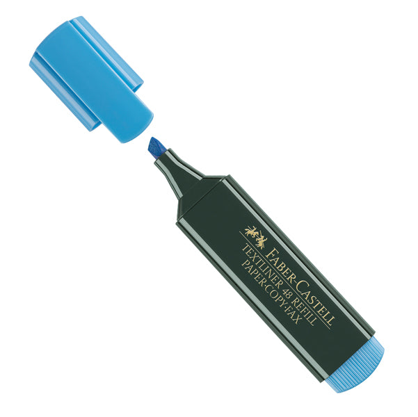 FABER-CASTELL - 154851 - Evidenziatore Textliner 48 -  punta di 3 differenti larghezze: 5,0- 3,0-1,0mm - azzurro - Faber Castell