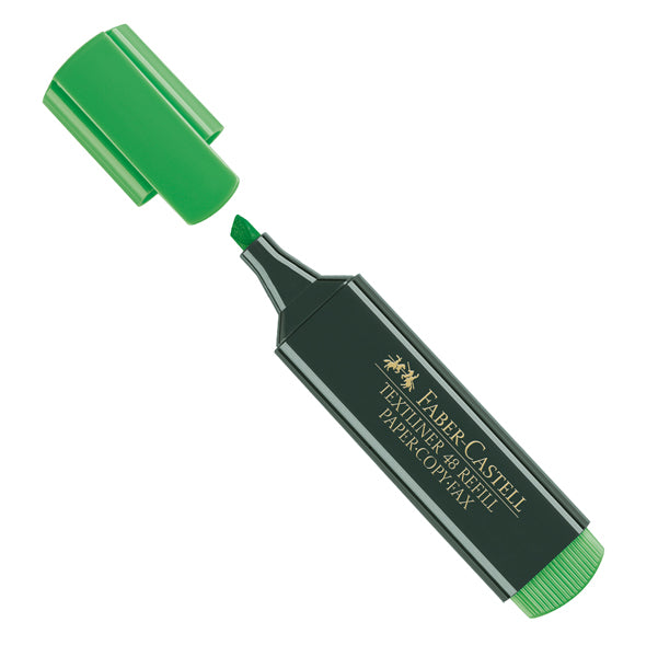 FABER-CASTELL - 154863 - Evidenziatore Textliner 48 -  punta di 3 differenti larghezze: 5,0-3,0mm-1,0mm  - verde - Faber Castell