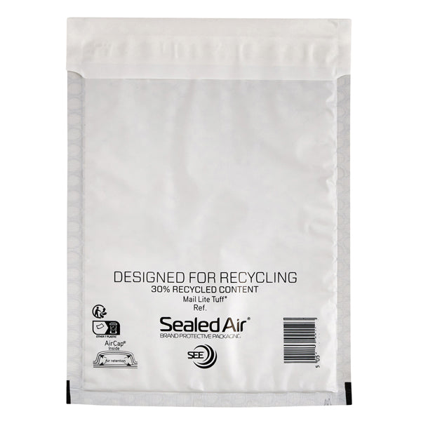 SEALED AIR - 103024704 - Busta imbottita Mail Lite  Tuff Cushioned - impermeabile - D (18 x 26 cm) - bianco - Sealed Air  - conf. 10 pezzi