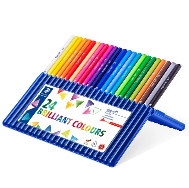 STAEDTLER - 157 SB24 - Matite colorate Ergo Soft - diametro mina 3 mm - colori assortiti - Staedtler - astuccio 24 pezzi