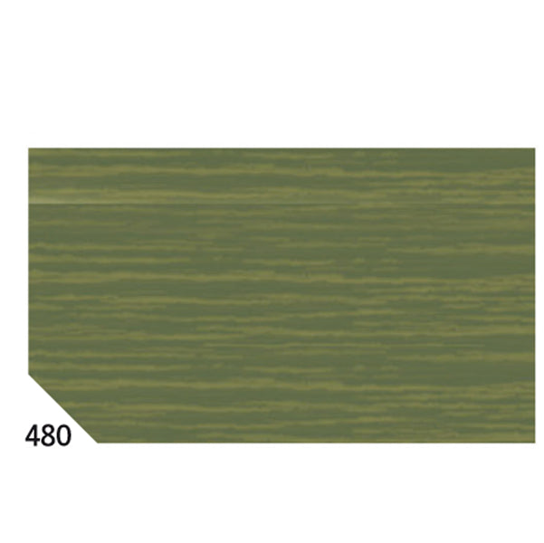 REX SADOCH - REX 480 - Carta crespa - 50 x 250 cm - 48 gr-m2 - verde oliva 480 - Rex Sadoch - conf.10 rotoli