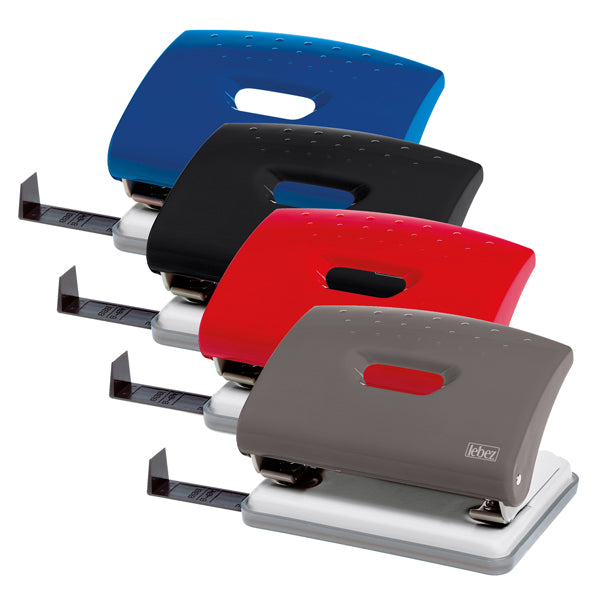 LEBEZ - 1270 - Perforatore 1270 - max 16 fogli - 2 fori - passo 8 cm - colori assortiti - Lebez