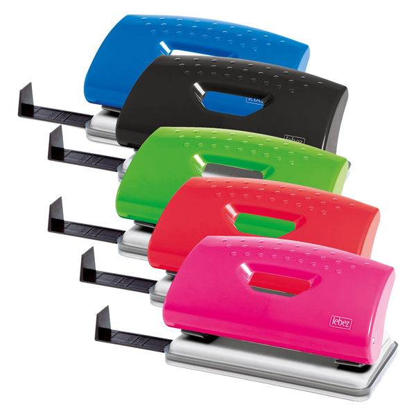 LEBEZ - 1260 - Perforatore 1260 - max 10 fogli - 2 fori - passo 8 cm - colori assortiti - Lebez