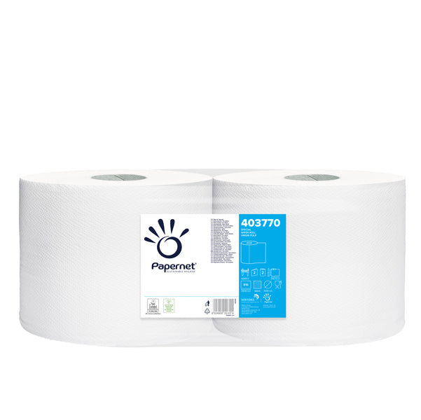 PAPERNET - 403770 - Bobina asciugatutto Special 800 - 2 veli - goffratura a onda - 20 gr - diametro 27,5 cm - 25,7 cm x 241 mt - bianco - Papernet