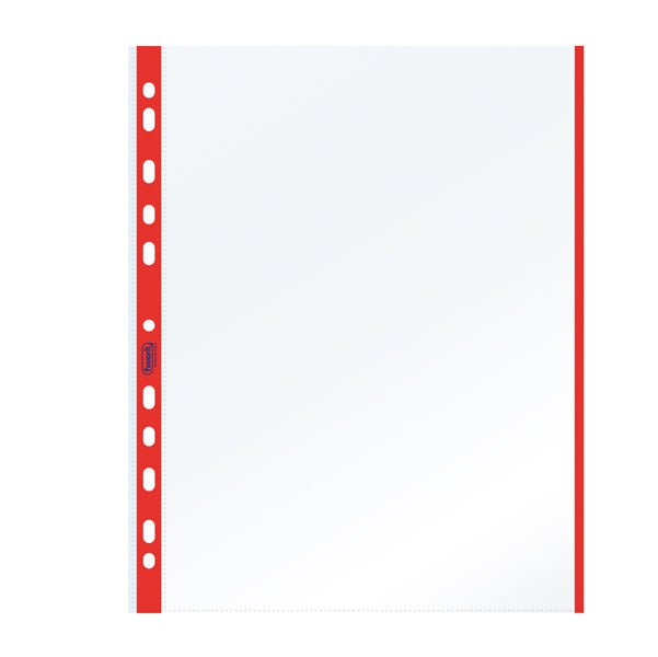 FAVORIT - 100460030 - Buste forate con banda colorata - Linear - buccia - 21 x 29,7 cm - rosso - Favorit - conf. 10 pezzi