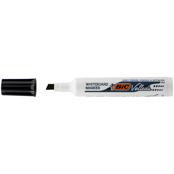 BIC - 9431931 - Pennarello Whiteboard Marker Velleda 1791 - punta a scalpello da 3,3mm a 4,6mm - nero - Bic
