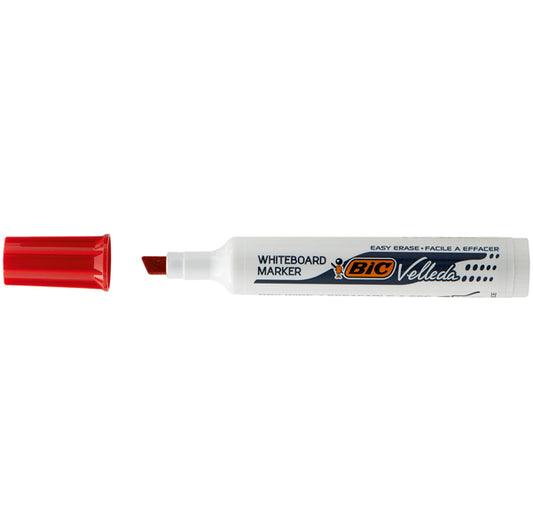 BIC - 9431981 - Pennarello Whiteboard Marker Velleda 1791  - punta a scalpello da 3,3mm a 4,6mm  - rosso- Bic