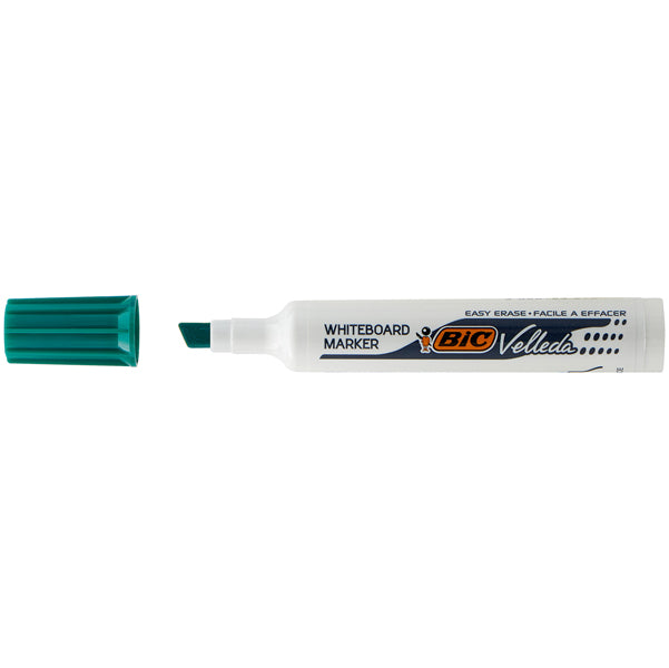 BIC - 9431971 - Pennarello Whiteboard Marker Velleda 1791  - punta a scalpello da 3,3 a 4,6mm - verde - Bic