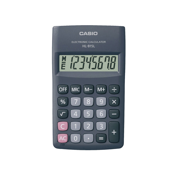 CASIO - HL-815L-BK-W-GP - Calcolatrice tascabile HL - 815L BL - 8 cifre - grigio - Casio
