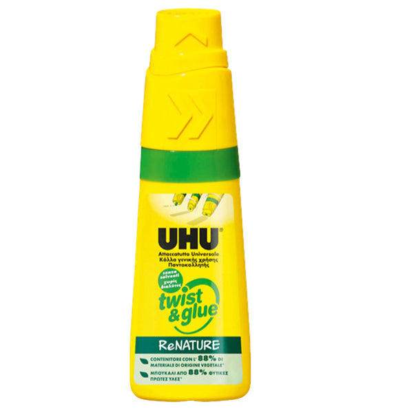 UHU - 36931 - Attaccatutto TwistGlue ReNature - 35 ml - senza solventi - bianco - UHU
