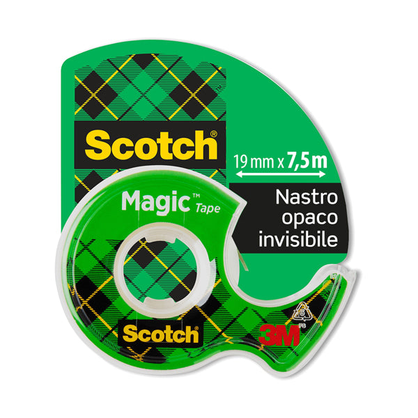 SCOTCH - 95756 - Nastro adesivo Magic 810 - con chiocciola - permanente - 1,9 cm x 7,5 m - trasparente - Scotch