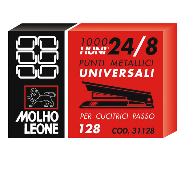 Molho Leone - 31128 - Punti 128 - 24-8 - metallo - Molho Leone - conf. 1000 pezzi