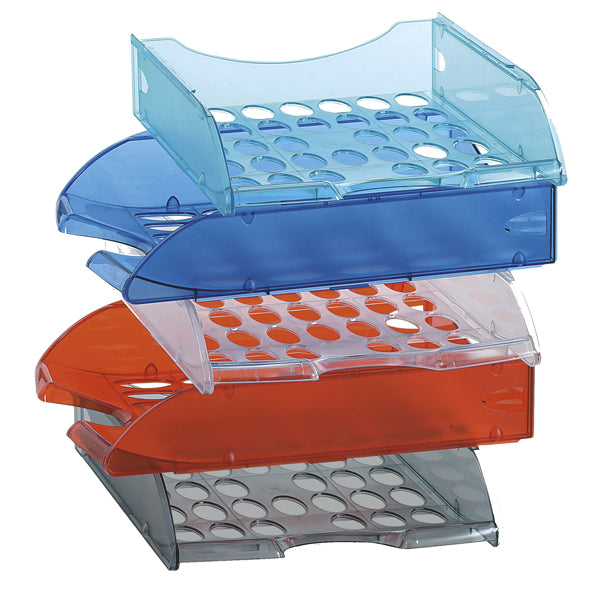 FELLOWES - E040TA - Vaschetta portacorrispondenza forata E040 - 26 x 34,5 x 6,5 cm - azzurro trasparente - Fellowes