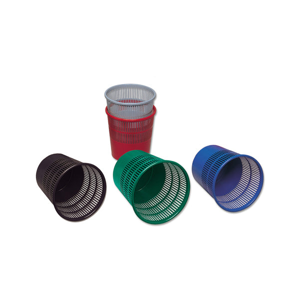 PRESBITERO - X851003 - Cestino gettacarte - traforato - altezza 31,5 cm - diametro 30 cm - 15 L - nero - Presbitero