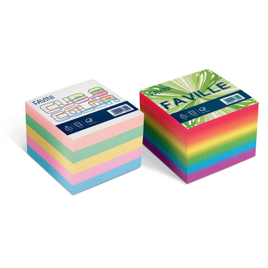 FAVINI - A45X926 - Foglietti Cubo - mix colori soft - 95 x 95mm - 80gr - 750 fogli - Favini