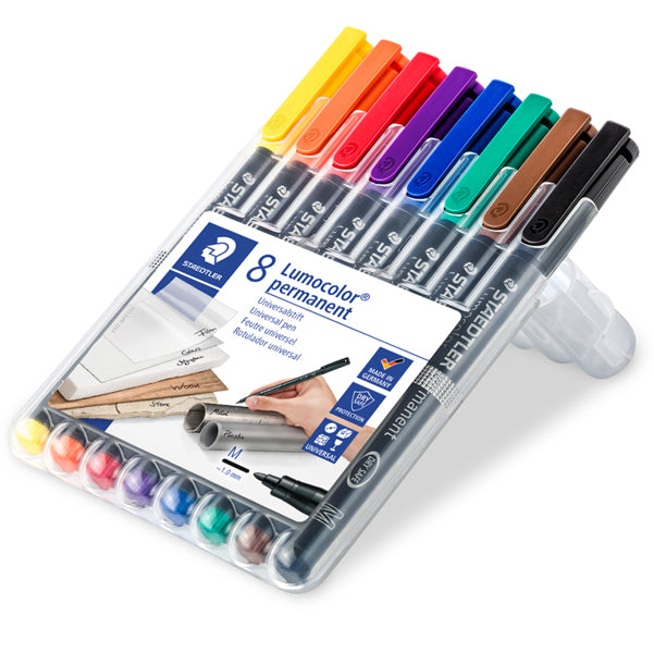 STAEDTLER - 317WP8 - Pennarello Astucci Lumocolor Permanent 317 - punta 1,0mm - 8 colori  - Staedtler