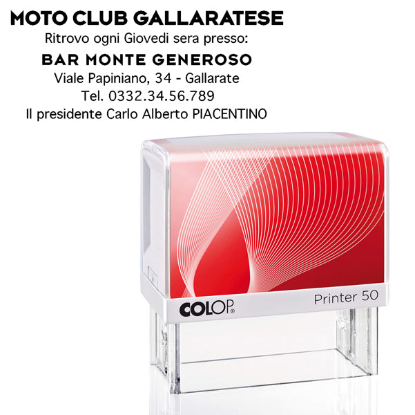 COLOP - PR 50 G7 BI - Timbro Printer 50 - autoinchiostrante - 30x69 mm - 7 righe - Colop