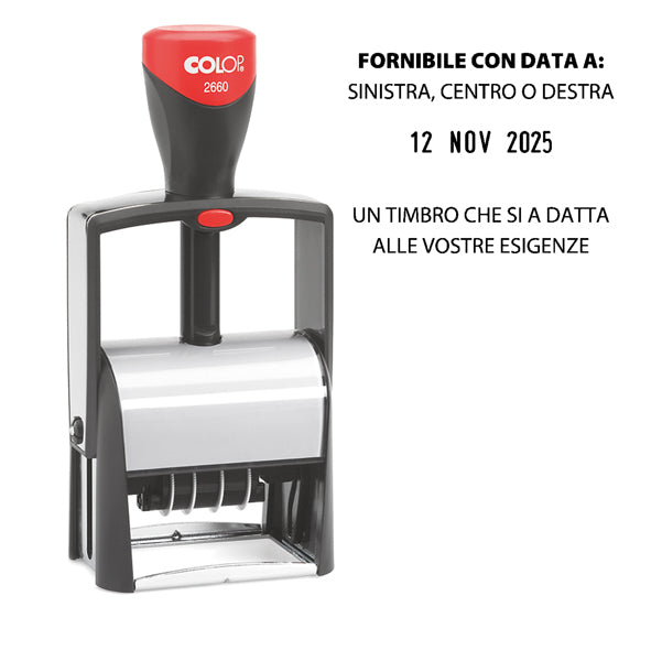 COLOP - 2660 - Timbro Datario Classic Line 2660 - autoinchiostrante - 37x58 mm - 7 righe - Colop