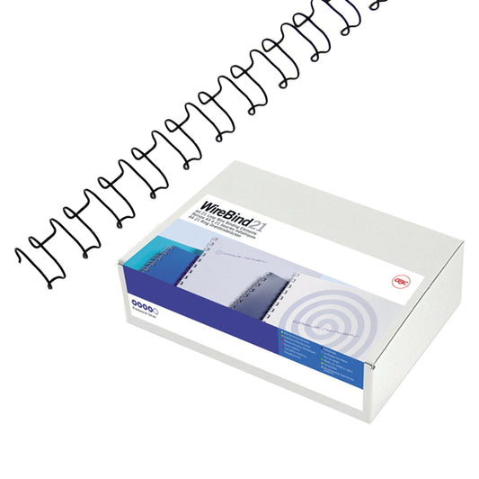 GBC - IB160431 - Dorsi spirale IbiWire - metallo - 21 anelli - 6 mm - argento - GBC - scatola 100 pezzi