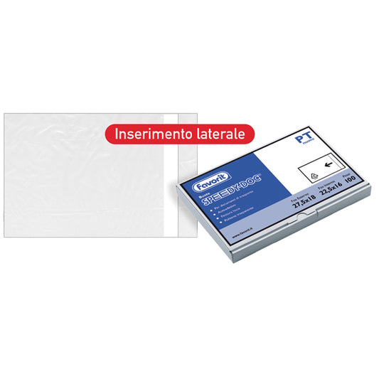 FAVORIT - 100500097 - Busta Speedy Doc - adesiva - apertura lato corto - PT (22,5 x 16 cm) - Favorit - conf. 100 pezzi