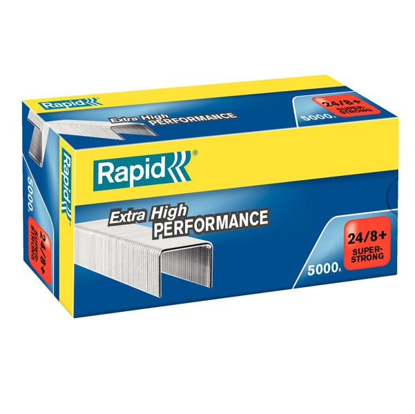 RAPID - 24860100 - Punti Rapid Super Strong - 24-8+ - acciaio zincato - metallo - Rapid - conf. 5000 pezzi