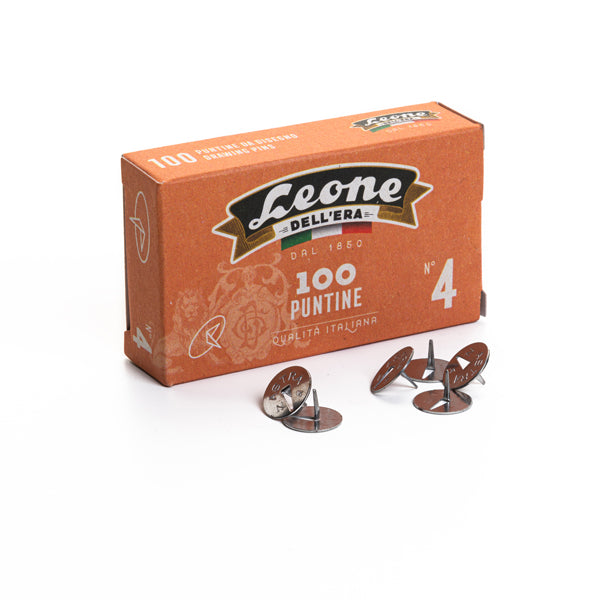LEONE - PL4 - Puntine - n. 4 - acciaio lucido - Leone - conf. 100 pezzi