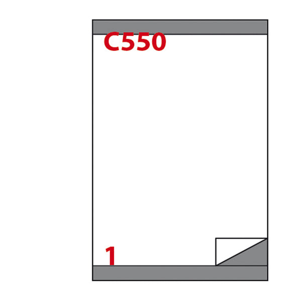 MARKIN - 210C550 - Etichette adesive C550 - permanenti - 210 x 280 mm - 1 et-fg - 100 fogli A4 - bianco - Markin