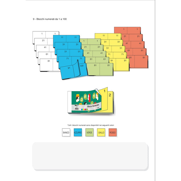 EDIPRO - E5406NEW - Blocco numerato 1-100 - colori assortiti - 13 x 6 cm - Edipro