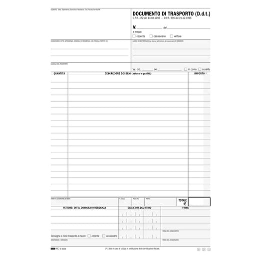 EDIPRO - E9029-3 - DDT Snap - 3 copie autoricalcanti - 31 x 20,5cm - 100 fogli - Edipro