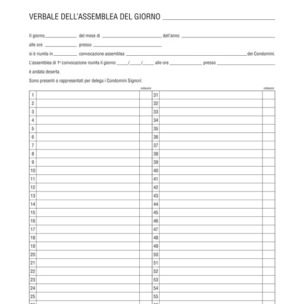 EDIPRO - E2529 - Registro verbali assemblea condominio - 31 x 24,5cm - 96 fogli - Edipro