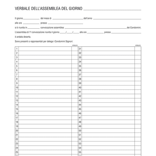 EDIPRO - E2529 - Registro verbali assemblea condominio - 31 x 24,5cm - 96 fogli - Edipro