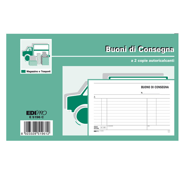 EDIPRO - E5196C - Blocco buoni di consegna - 50-50 fogli ricalcanti - 10x17cm - Edipro