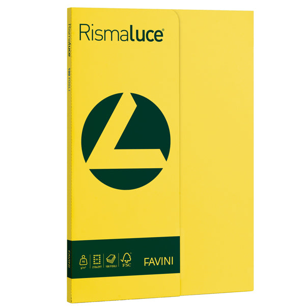 FAVINI - A69B144 - Carta Rismaluce Small - A4 - 90 gr - giallo sole 53 - Favini - conf. 100 fogli