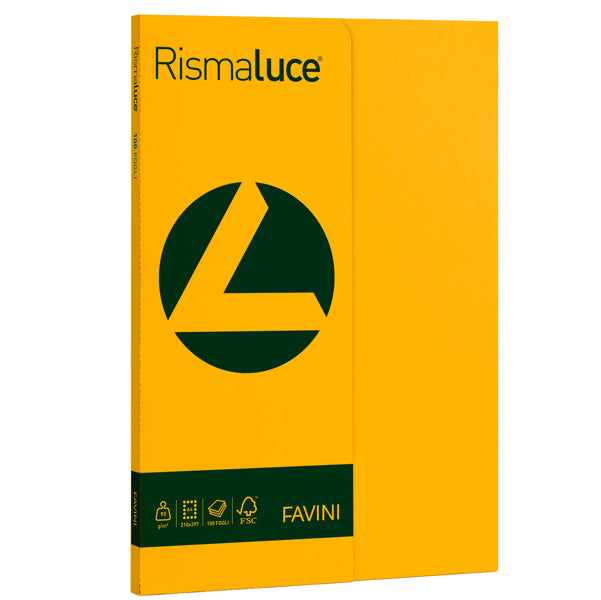 FAVINI - A69H144 - Carta Rismaluce Small - A4 - 90 gr - giallo oro 52 - Favini - conf. 100 fogli