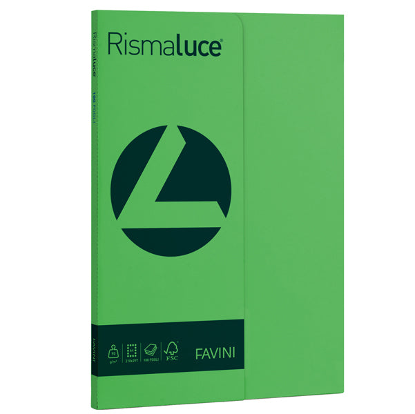 FAVINI - A69D144 - Carta Rismaluce Small - A4 - 90 gr - verde 60 - Favini - conf. 100 fogli