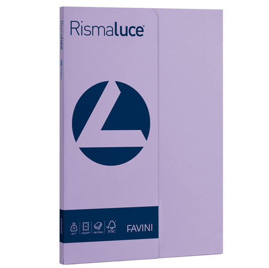 FAVINI - A69J144 - Carta Rismaluce Small - A4 - 90 gr - viola 49 - Favini - conf. 100 fogli