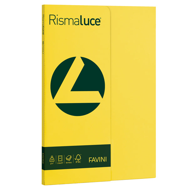 FAVINI - A69B544 - Carta Rismaluce Small - A4 - 200 gr - giallo sole 53 - Favini - conf. 50 fogli