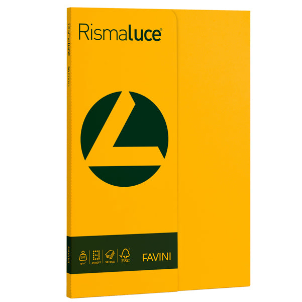 FAVINI - A69H544 - Carta Rismaluce Small - A4 - 200 gr - giallo oro 52 - Favini - conf. 50 fogli