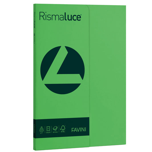 FAVINI - A69D544 - Carta Rismaluce Small - A4 - 200 gr - verde 60 - Favini - conf. 50 fogli